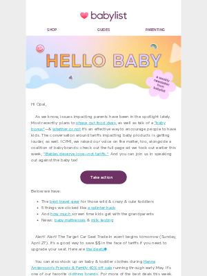 Babylist - 🚫 Baby tax, 🎒 toddler travel gear  & 📣 crib mattress news