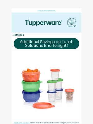 Tupperware - Last chance for this week's TuppDay Deals!