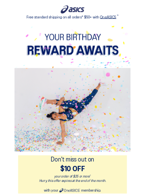 ASICS - Last chance to redeem $10 off!