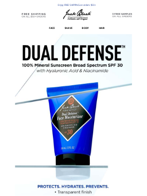 Jack Black - Dual Defense™. Protects. Hydrates. Prevents.