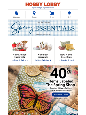 Hobby Lobby - Step Into Style 🦋 40% Off The Spring Shop®