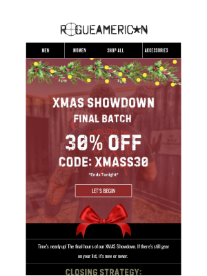 RogueAmericanApparel.com inc - 📢 Final Call | XMAS Showdown Ending