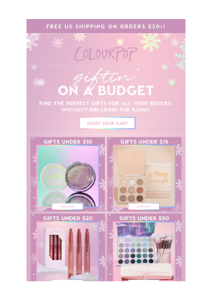 ColourPop Cosmetics - Gifts that sleigh for under $10 🎁