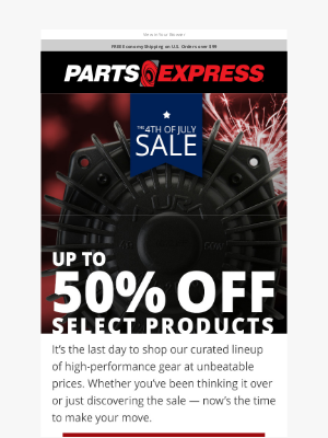 Parts Express - Ends Tonight: Select Audio Gear Up to 50% Off