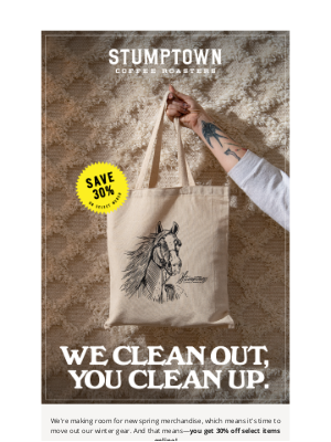 Stumptown Coffee Roasters - Spring's here—30% off winter favorites