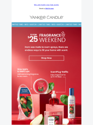 The Yankee Candle Company - It's Fragrance Weekend! 🎉 Shop 5 for $25