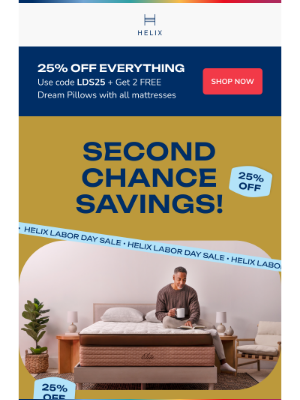 Helix Sleep - Don’t miss 25% off EVERYTHING