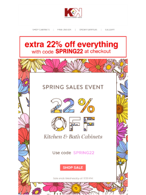 Kitchen Cabinet Kings - Breeze Into Spring — 22% Off Cabinets Continues