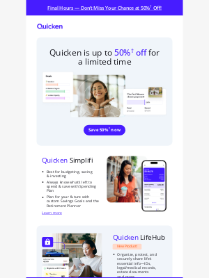 Quicken - Final hours: Save 50% on Quicken