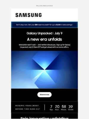 Samsung - Leonard, reserve your next Galaxy device to get a $50 credit before time runs out ⏰