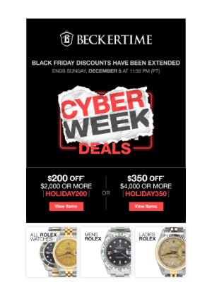 BeckerTime - Cyber Week Deals