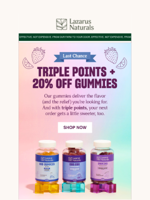 Lazarus Naturals - 🌈Last Day to Save 20% on Gummies + Earn 3X Points