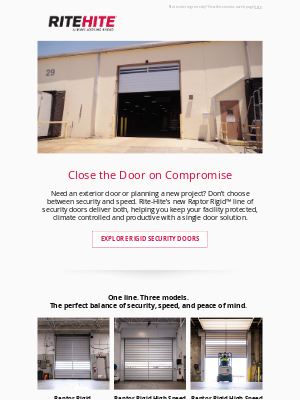 Rite-Hite - Faster. Smarter. Secure. Introducing Rite-Hite’s NEW Raptor Rigid™ Line of Security Doors