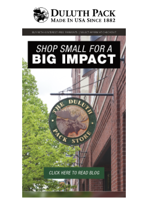 Duluth Pack - Shop Small For BIG IMPACT