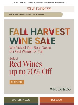 Wine Enthusiast Catalog - Don't Miss up to 70% OFF 100+ Red Wines—Ends Tomorrow!