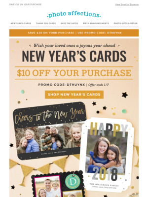 PhotoAffections - Hello 2018! $10 You Can Use Sitewide