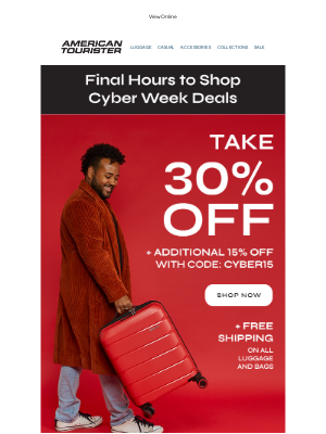 American Tourister - 🚨 LAST DAY For All Cyber Week Deals!