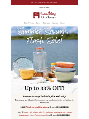 Everything Kitchens - 🌞 New Items Added! SAVE BIG During Summer Savings Flash Sale