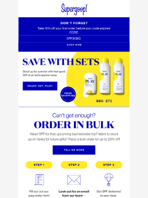 FYI, we do bulk orders too