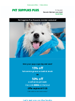 Pet Supplies Plus - Fresh pup, big savings 🐕💰 Choose your offer!