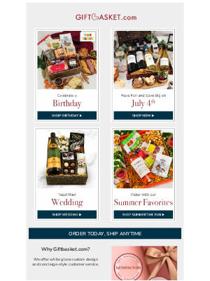 Gift Basket - Four Great Reasons to Send Gift Baskets in July