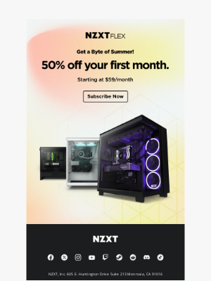NZXT - 50% OFF Your First Month of Flex Subscription