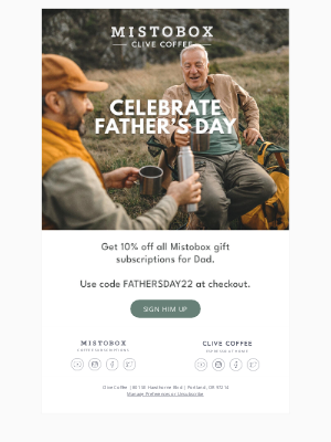MistoBox - 10% off coffee subscriptions for Dad