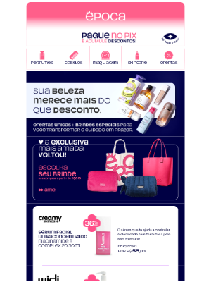 Época Cosméticos Perfumaria (Brazil) - Escolha seu brinde nas compras a partir de R$349 🤩