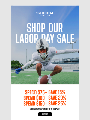 Shock Doctor - Labor Day Sale Is Kicking Off