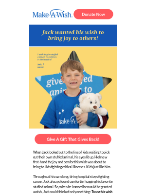 Make-A-Wish America - Jack pays it forward with his wish