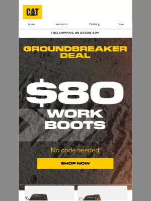 Cat Footwear - DEAL ALERT🚨 Work boots for just $80!
