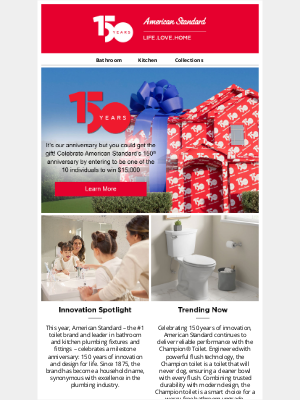 American Standard Plumbing - Albert,  Share Your Story with Us for Your Big Chance...