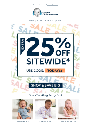 Gerber Childrenswear - 🔔TODAY ONLY: Grab Extra 25% Off