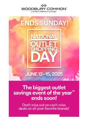 Simon Property Group - 🚨 ENDS SOON: National Outlet Shopping Day™! 🚨