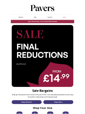 Pavers Shoes (United Kingdom) - Final call: SALE FROM £14.99❗