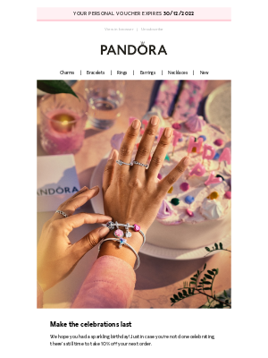 Pandora Jewelry (UK) - Angus, there's still time to take 10% off 🤗