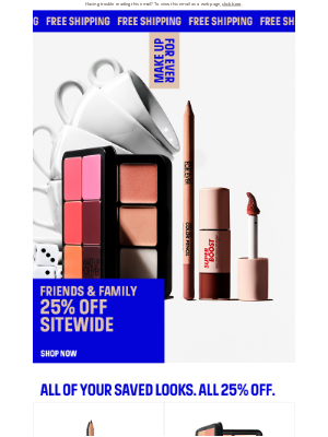 MAKE UP FOR EVER - 25% Off + Free Shipping Sitewide Starts TODAY!