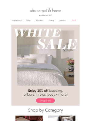 ABC Carpet & Home - 20% Off Bed + Bath with The White Sale