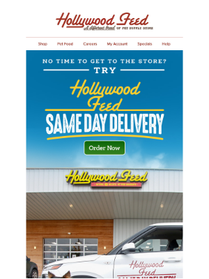 Hollywood Feed - No time to get to the store? Try Same Day Delivery! 🚗
