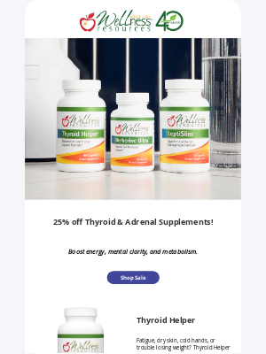 Wellness Resources - 25% off Thyroid & Adrenal Supplements!