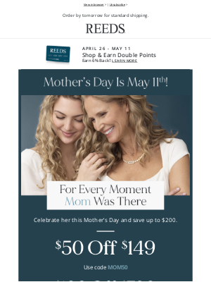 REEDS Jewelers - Last chance to ship Mom's gift 💝