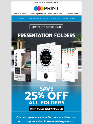 123Print - Unlock the Power of Presentation Folders: Save 25% Now!