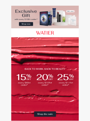 Lise Watier - Katherine, 25% off your beauty essentials