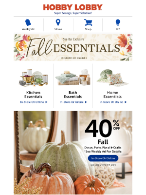 Hobby Lobby - Pumpkin Season – 40% Off Fall