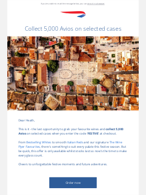 British Airways (United Kingdom) - Your final chance to collect 5,000 Avios