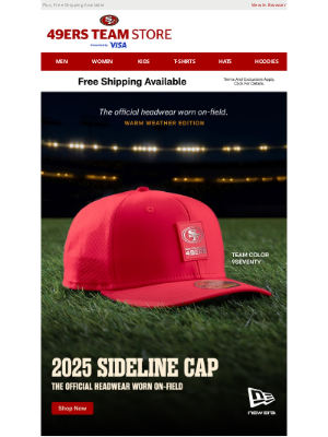 San Francisco 49ers - Just Launched! 2025 New Era Sideline Collection >>