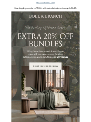 Boll & Branch - 📣 Sale is live! Extra 20% off Bed Bundles