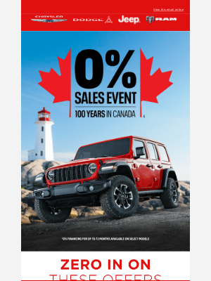 Dodge (Canada) - Frankie, start your adventure with 0% financing for up to 72 months on select models