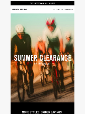Pearl Izumi - ☀️ SUMMER CLEARANCE STARTS NOW! UP TO 70% OFF.