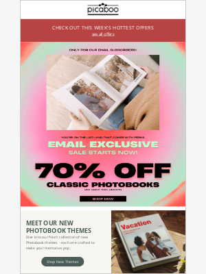 Picaboo - 🔥 Subscriber Exclusive: 70% Off Classic Photobooks!